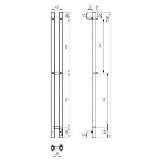 Полотенцесушитель электрический APEXTERMO Sirius SR10111BM 1100x80 с крючками черный матовый